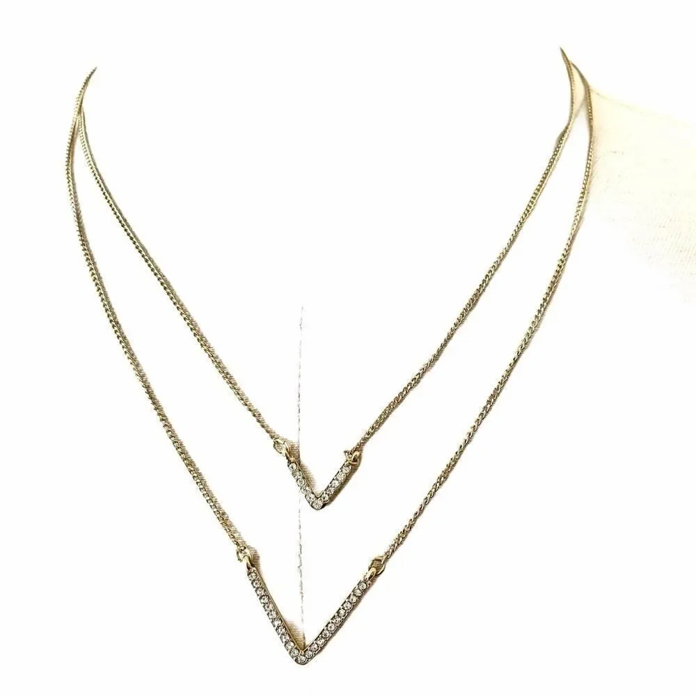 Victoria Secret gold tone necklace & bracelet set